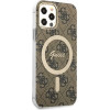 Guess Set GUBPP12MH4EACSW Case+ Charger iPhone 12/12 Pro brown/brown hard case 4G Print MagSafe - (GUE002549-0)