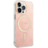 Guess Set GUBPP13LH4EACSP Case+ Charger iPhone 13 Pro pink/pink hard case 4G Print MagSafe - (GUE002562-0)