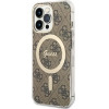 Guess Set GUBPP13LH4EACSW Case+ Charger iPhone 13 Pro brown/brown hard case 4G Print MagSafe - (GUE002550-0)