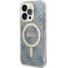 Guess Set GUBPP14LH4EACSB Case+ Charger iPhone 14 Pro 6.1'' blue/blue hard case 4G Print MagSafe - (GUE002558-0)