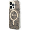Guess Set GUBPP14LH4EACSW Case+ Charger iPhone 14 Pro 6.1'' brown/brown hard case 4G Print MagSafe - (GUE002554-0)