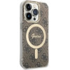 Guess Set GUBPP14LH4EACSW Case+ Charger iPhone 14 Pro 6.1'' brown/brown hard case 4G Print MagSafe - (GUE002554-0)