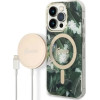 Guess Set GUBPP14LHJEACSA Case+ Charger iPhone 14 Pro 6.1'' green/green hard case Jungle MagSafe - (GUE002576-0)