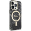 Guess Set GUBPP14LHMEACSK Case+ Charger iPhone 14 Pro 6.1'' black/black hard case Marble MagSafe - (GUE002570-0)