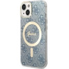 Guess Set GUBPP14MH4EACSB Case+ Charger iPhone 14 Plus 6.7'' blue/blue hard case 4G Print MagSafe - (GUE002557-0)