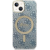 Guess Set GUBPP14MH4EACSB Case+ Charger iPhone 14 Plus 6.7'' blue/blue hard case 4G Print MagSafe - (GUE002557-0)