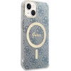 Guess Set GUBPP14MH4EACSB Case+ Charger iPhone 14 Plus 6.7'' blue/blue hard case 4G Print MagSafe - (GUE002557-0)