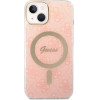 Guess Set GUBPP14MH4EACSP Case+ Charger iPhone 14 Plus 6.7'' pink/pink hard case 4G Print MagSafe - (GUE002565-0)