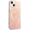 Guess Set GUBPP14MH4EACSP Case+ Charger iPhone 14 Plus 6.7'' pink/pink hard case 4G Print MagSafe - (GUE002565-0)