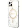 Guess Set GUBPP14MHMEACSH Case+ Charger iPhone 14 Plus 6.7'' white/white hard case Marble MagSafe - (GUE002573-0)