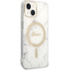 Guess Set GUBPP14MHMEACSH Case+ Charger iPhone 14 Plus 6.7'' white/white hard case Marble MagSafe - (GUE002573-0)