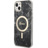 Guess Set GUBPP14SHMEACSK Case+ Charger iPhone 14 6.1'' black/black hard case Marble MagSafe - (GUE002568-0)