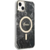 Guess Set GUBPP14SHMEACSK Case+ Charger iPhone 14 6.1'' black/black hard case Marble MagSafe - (GUE002568-0)
