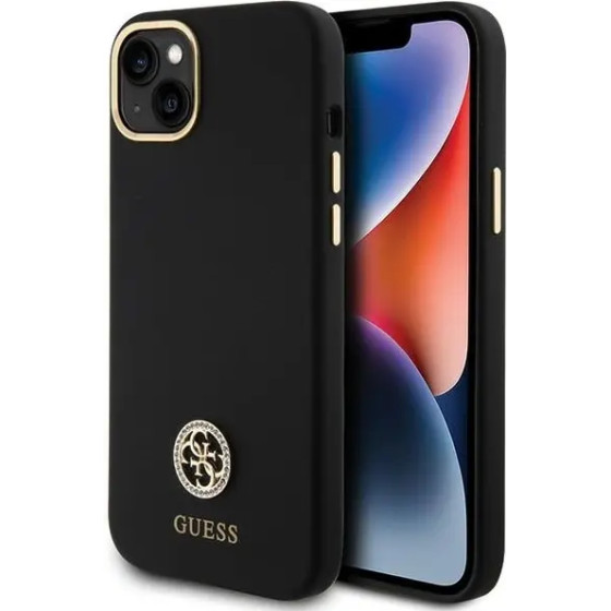 Guess Silicone Logo Strass 4G Case for iPhone 15 Plus / 14 Plus 6.7 - Black - (GUE003307-0)
