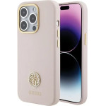 Guess Silicone Logo Strass 4G case for iPhone 15 Pro - light pink - (GUE003344-0)