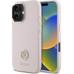 Guess Silicone Logo Strass 4G case for iPhone 16 - light pink - (GUE004121-0)