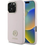 Guess Silicone Logo Strass 4G case for iPhone 16 Pro Max - light pink - (GUE004123-0)