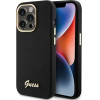 Guess Silicone Script Metal Logo & Frame case for iPhone 15 Pro - black - (GUE003351-0)