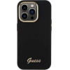 Guess Silicone Script Metal Logo & Frame case for iPhone 15 Pro - black - (GUE003351-0)