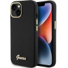 Guess Silicone Script Metal Logo & Frame case for iPhone 15 - black - (GUE003350-0)