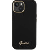 Guess Silicone Script Metal Logo & Frame case for iPhone 15 - black - (GUE003350-0)