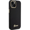 Guess Silicone Script Metal Logo & Frame case for iPhone 15 - black - (GUE003350-0)