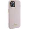 Guess Silicone Script Metal Logo & Frame case for iPhone 15 - pink - (GUE003293-0)
