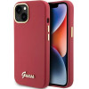 Guess Silicone Script Metal Logo & Frame case for iPhone 15 - red - (GUE003345-0)
