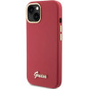 Guess Silicone Script Metal Logo & Frame case for iPhone 15 - red - (GUE003345-0)