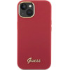 Guess Silicone Script Metal Logo & Frame case for iPhone 15 - red - (GUE003345-0)