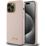 Guess Silicone Script Metal Logo & Frame case for iPhone 15 Pro Max - pink - (GUE003349-0)