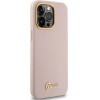 Guess Silicone Script Metal Logo & Frame case for iPhone 15 Pro Max - pink - (GUE003349-0)