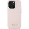 Guess Silicone Script Metal Logo & Frame iPhone 16 Pro Case - Pink - (GUE004098-0)