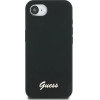 Guess Silicone Script Metal Logo MagSafe iPhone 16e Case - Black - (GUE004497-0)