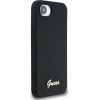 Guess Silicone Script Metal Logo MagSafe iPhone 16e Case - Black - (GUE004497-0)