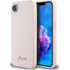 Guess Silicone Script Metal Logo MagSafe iPhone 16e Case - Pink - (GUE004498-0)