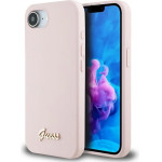 Guess Silicone Script Metal Logo MagSafe iPhone 16e Case - Pink - (GUE004498-0)