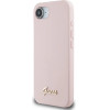 Guess Silicone Script Metal Logo MagSafe iPhone 16e Case - Pink - (GUE004498-0)