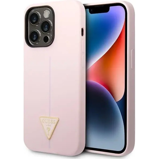 Guess Silicone Triangle iPhone 14 Pro 6.1 Case - Purple - (GUE002328-0)