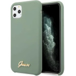 Guess Silicone Vintage Gold Logo case for iPhone 11 Pro - khaki - (GUE000592-0)
