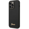 Guess Silicone Vintage Gold Logo iPhone 14 Pro Case - Black - (GUE002276-0)