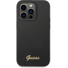 Guess Silicone Vintage Gold Logo iPhone 14 Pro Case - Black - (GUE002276-0)