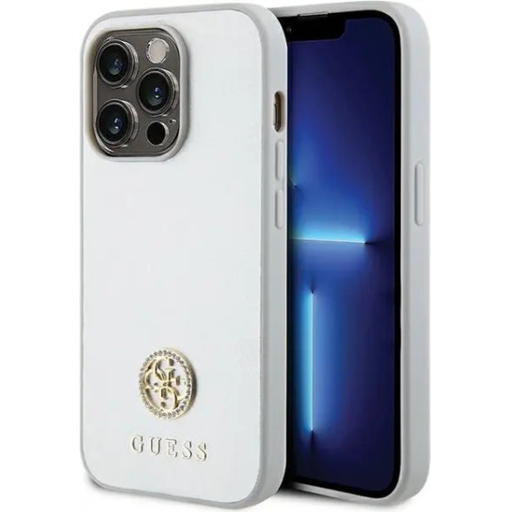 Guess Strass Metal Logo case for iPhone 15 Pro - silver - (GUE003353-0)