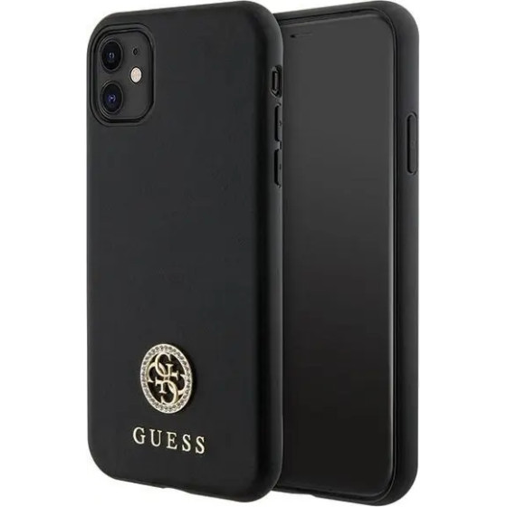 Guess Strass Metal Logo iPhone 11 / Xr 6.1 Case - Black - (GUE003019-0)