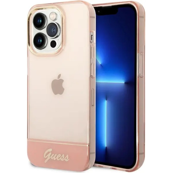 Guess Translucent iPhone 14 Pro Max 6.7 Case - Pink - (GUE002257-0)