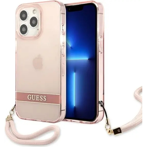Guess Translucent Strap Case for iPhone 13 Pro / 13 6.1 - Pink - (GUE001962-0)