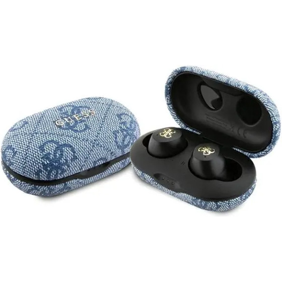 Guess TWS 4G Metal Bluetooth headphones with ENC docking station - blue - (GUE003645-0)