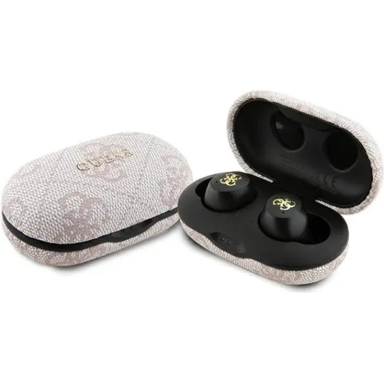 Guess TWS 4G Metal Bluetooth headphones with ENC docking station - pink - (GUE003643-0)