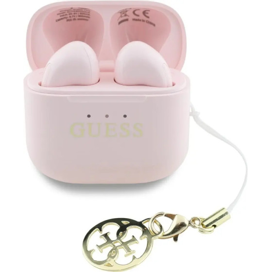 Guess TWS Glossy Effect Printed Classic Logo & Charm Headphones - Pink - (GUE004377-0)