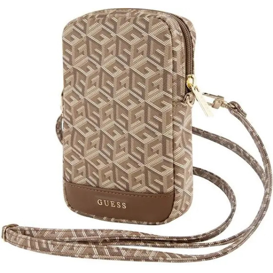 Guess Zip GCube Bottom Stripe phone bag - brown - (GUE003682-0)
